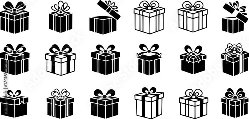 Set of gift box vector icon