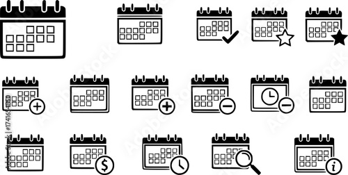 Set of calendar vector icon