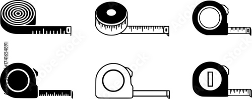 Set of tape measure vector icon