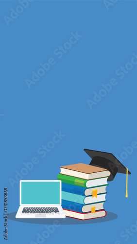 Online learning. Concept of webinar, business online training, education on computer or e-learning concept, video tutorial vector illustration	