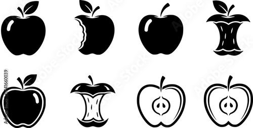 Set of apple vector icon