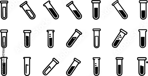 Set of test tube vector icon