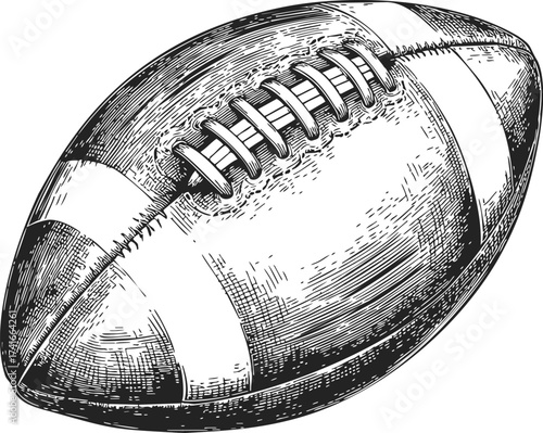 Football hand drawn sketch vintage engraving style illustration — stock vector