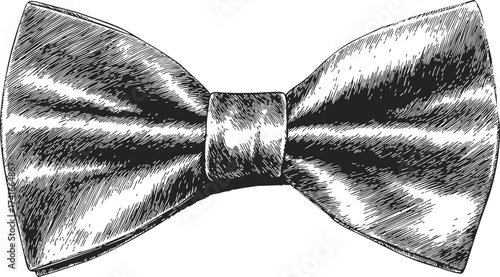 Bow tie sketch hand drawn elegant formal accessory illustration — stock vector