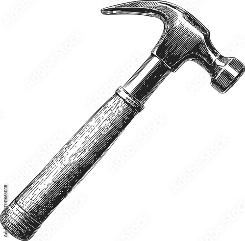 Hammer sketch hand drawn vintage style detailed illustration — stock vector