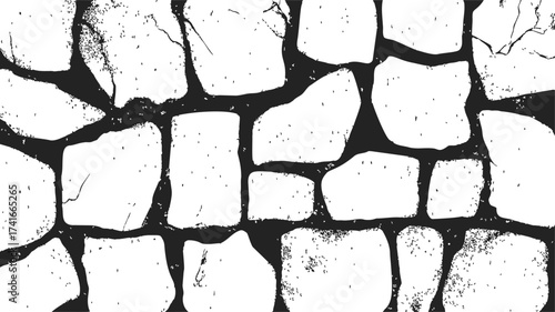 Stone wall sketch, hand drawn vector seamless pattern with rough textured stones — stock vector