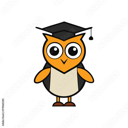 Owl Wearing Teacher Dress Teaching Cartoon Character