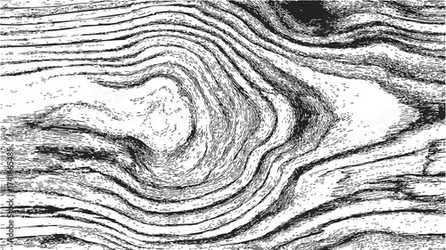 Wood grain sketch hand drawn texture with swirling knot pattern — stock vector