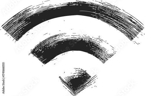 Wifi symbol sketch hand drawn grunge style isolated on white — stock vector