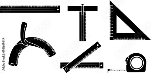 Set of ruler vector icon