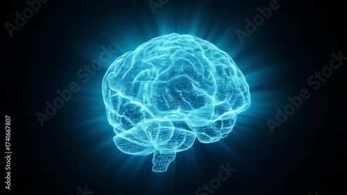 Glowing Brain: Conceptual Neural Network and AI Visualization