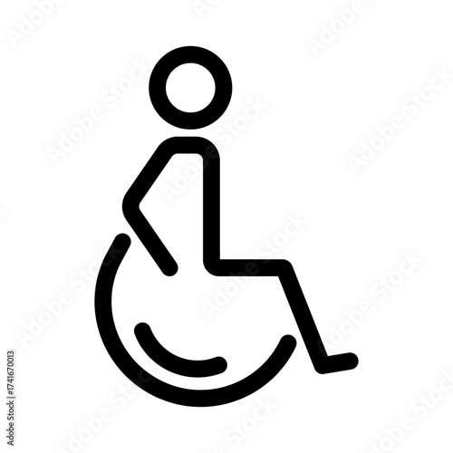 Outline icon of a disabled person in a wheelchair