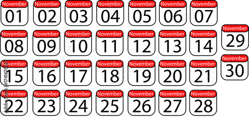 Plan your November with this simple calendar design, perfect for scheduling appointments, marking deadlines, and staying organized throughout the month