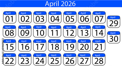 April 2026 calendar page perfect for planning events, scheduling appointments, and staying organized all month long with a sleek, modern design