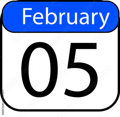 Mark your calendars its February 5th a vibrant date icon reminder for scheduling events and appointments this winter season in engaging visual