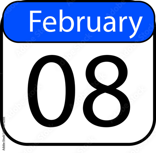 Mark your calendars and celebrate February 8th with this bold graphic, perfect for social media, marketing, or event reminders for any occasion!