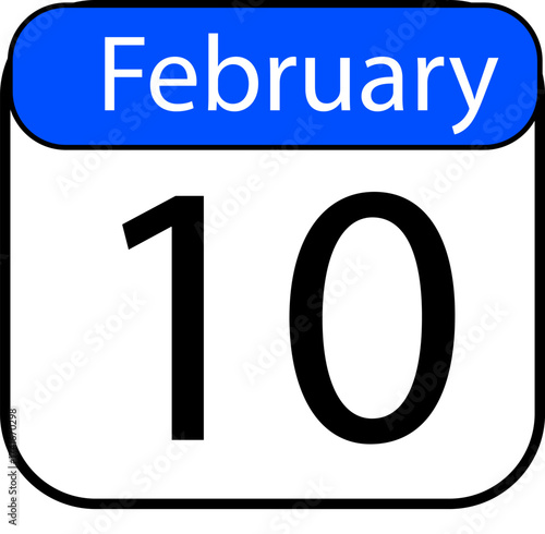 Remember February 10th for special events, holidays, or birthdays with this simple and vibrant calendar illustration, perfect for social media
