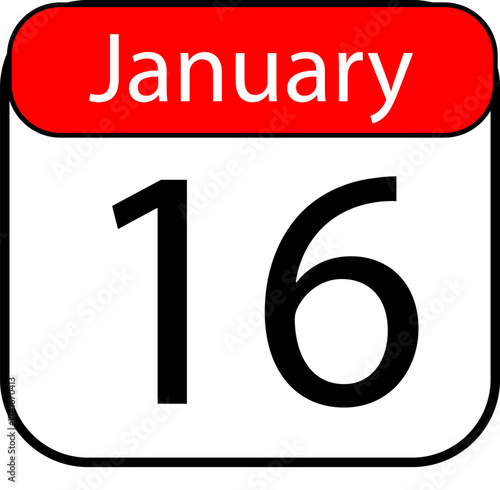Mark January 16th with this eye-catching calendar date, perfect for reminders, events, or social media campaigns, a vibrant and essential visual element