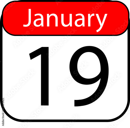 January 19th calendar date reminder for social media marketing campaigns and business promotion, marking events and special occasions