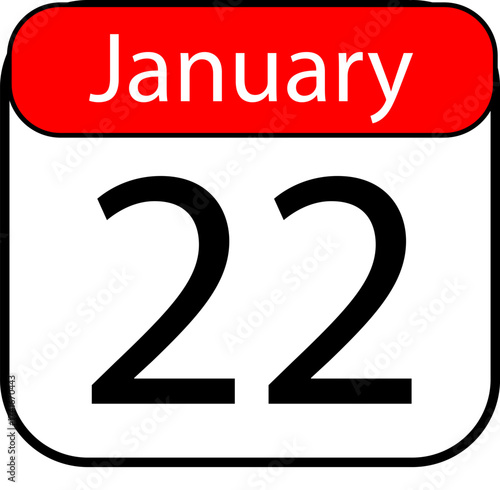 Mark your calendars for January 22nd with this eye-catching date icon for planning, reminders, and social media content creation this month