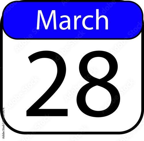 Mark your calendars for March 28th with this bold and clear date reminder, perfect for promotions, events, or social media campaigns