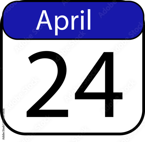 Mark April 24th on your calendar for important events, reminders, and social media planning with this versatile date icon