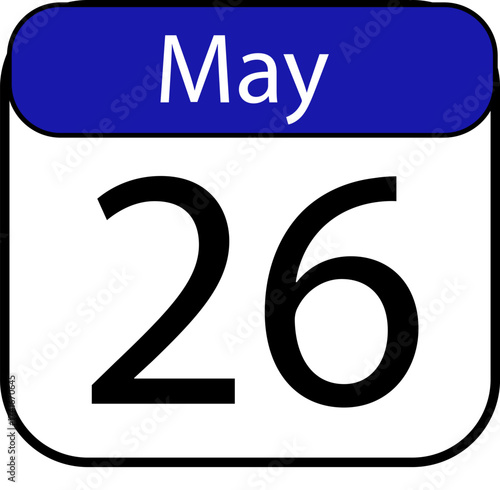 Mark your calendars for May 26th with this stylish date icon, perfect for reminders, events, and social media planning