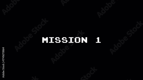 8-Bit Pixel Text Animation on Dark Background - Retro Arcade Game Style