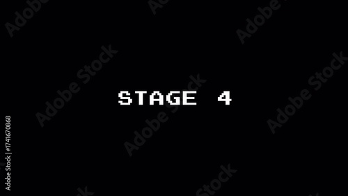 Retro 8-Bit Pixel Art Text Animation on Dark Background for Vintage Arcade Game Design