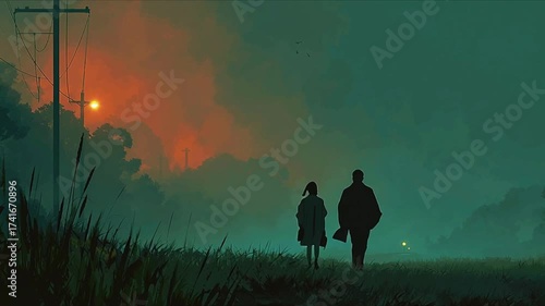 A colorful, original video in vector style about the relationship between a boy and a girl, which will soon develop, or has already developed, into the most beautiful romantic feeling - love