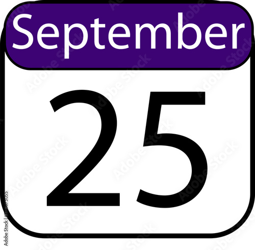 Mark your calendar for September 25th with this bold, clear date graphic perfect for reminders and planning.