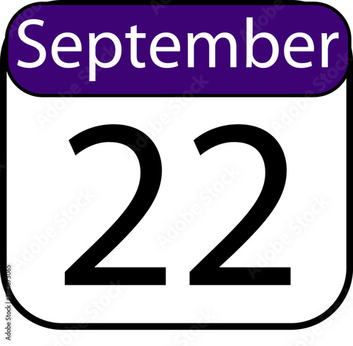 Mark your important dates with a clean, modern calendar graphic showing September 22nd, perfect for planning and reminders