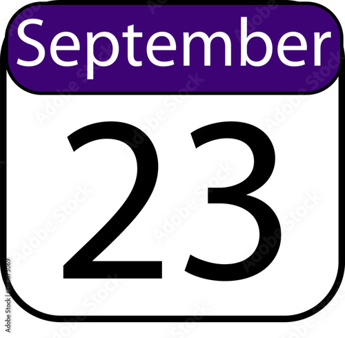 Mark your calendar for September 23rd with this bold, clear date graphic, perfect for reminders and announcements.