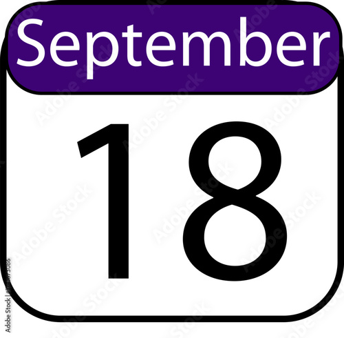 Mark your calendar for September eighteenth with this bold, clear date notification, perfect for reminders and scheduling.