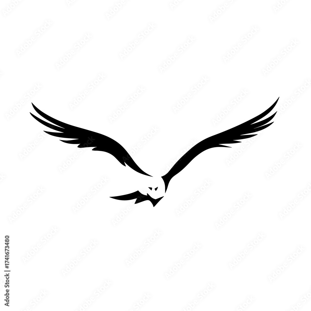 Naklejka premium Golden Eagle. Golden Eagle simple black and white line art vector logo