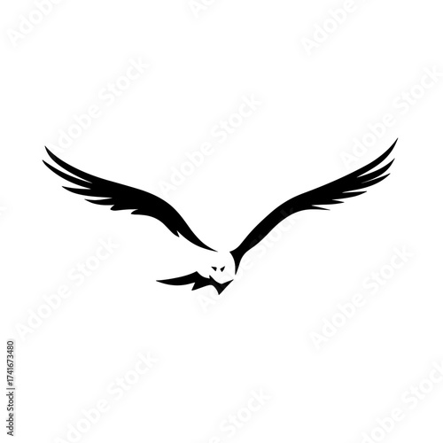 Golden Eagle. Golden Eagle simple black and white line art vector logo