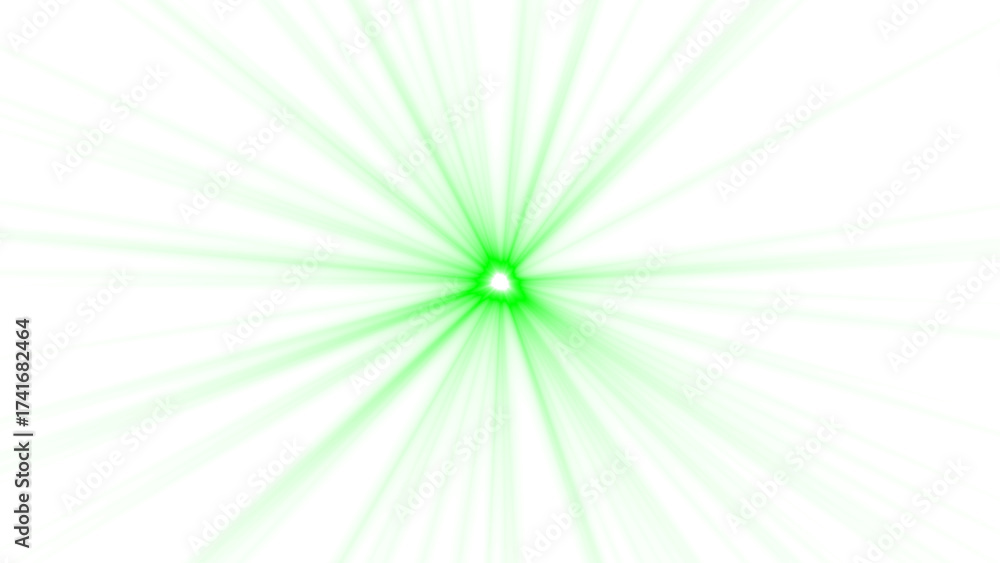 Obraz premium green sunlight on a transparent background, green, color, rays, star, sun, shine