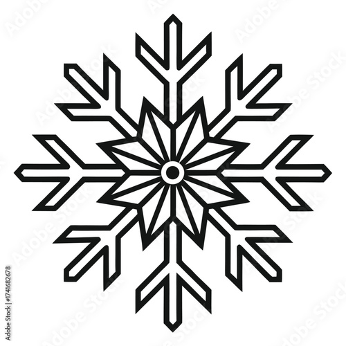 Snowflake Outline Vector illustration