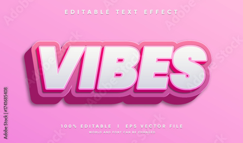 vibes vector text effect with modern style