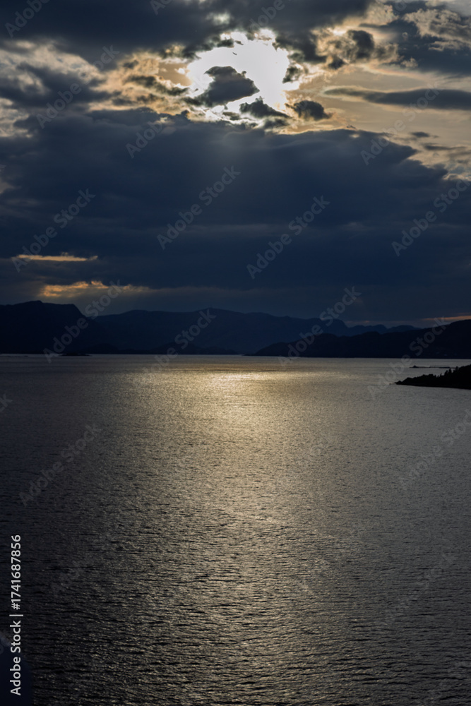 Fototapeta premium Panorama over the Nærøydalselvi river near Gudvangen, Norway