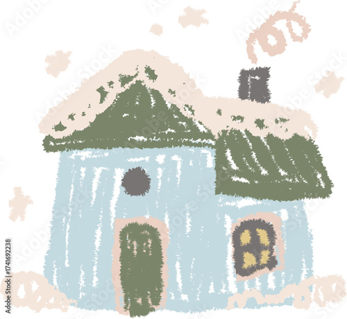 Crayon Christmas Cottage