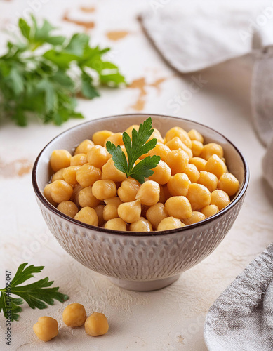 Wallpaper Mural A bowl of seasoned chickpeas on the kitchen counter. Generative AI. Torontodigital.ca