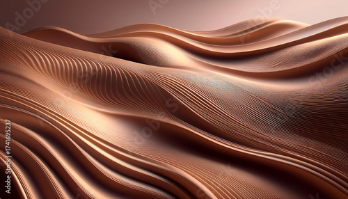 Wallpaper Mural A digital landscape with abstract monochrome waves flowing, showcasing the fluidity and precision. Generative AI Torontodigital.ca