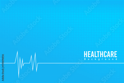 Healthcare background with blue background and heartbeat accent suitable for medical background and hospital presentation. Vector eps