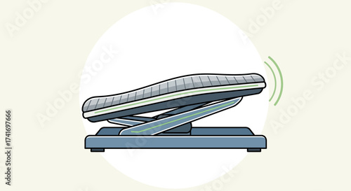 Under-desk elliptical exerciser illustration for office fitness, active lifestyle, and sedentary work well-being