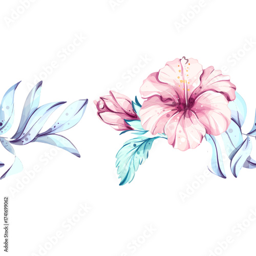 Seamless pattern background wallpaper featuring tropical flowers, vibrant colors, and summer vacation vibes perfect for relaxation and festive occasions