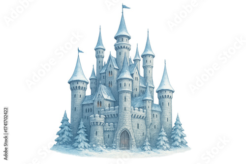 Wallpaper Mural Fantasy winter castle with snow and ice illustration Torontodigital.ca