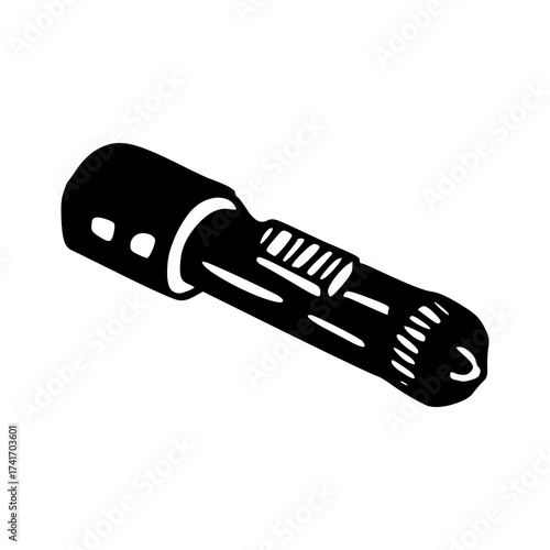 tactical flashlight illustrations: durable LED light for survival and emergency