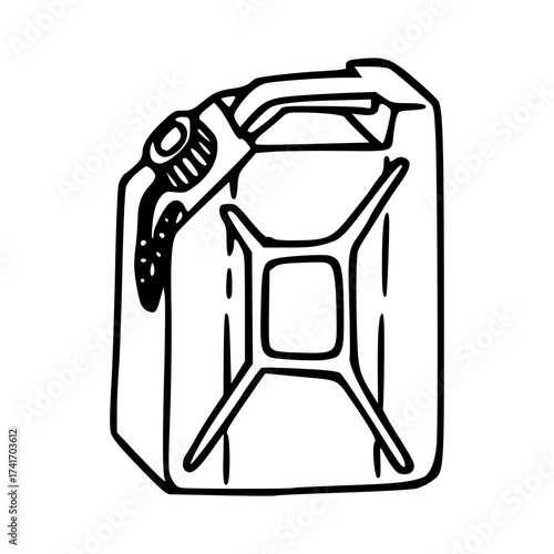 classic gas can outline illustration
