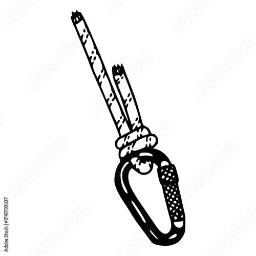 climbing rope attached to a locking carabiner - Munter hitch style